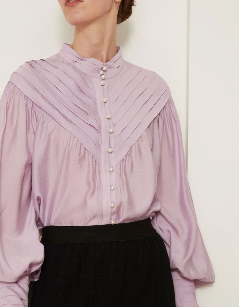 Iona Pleat Violet Shirt