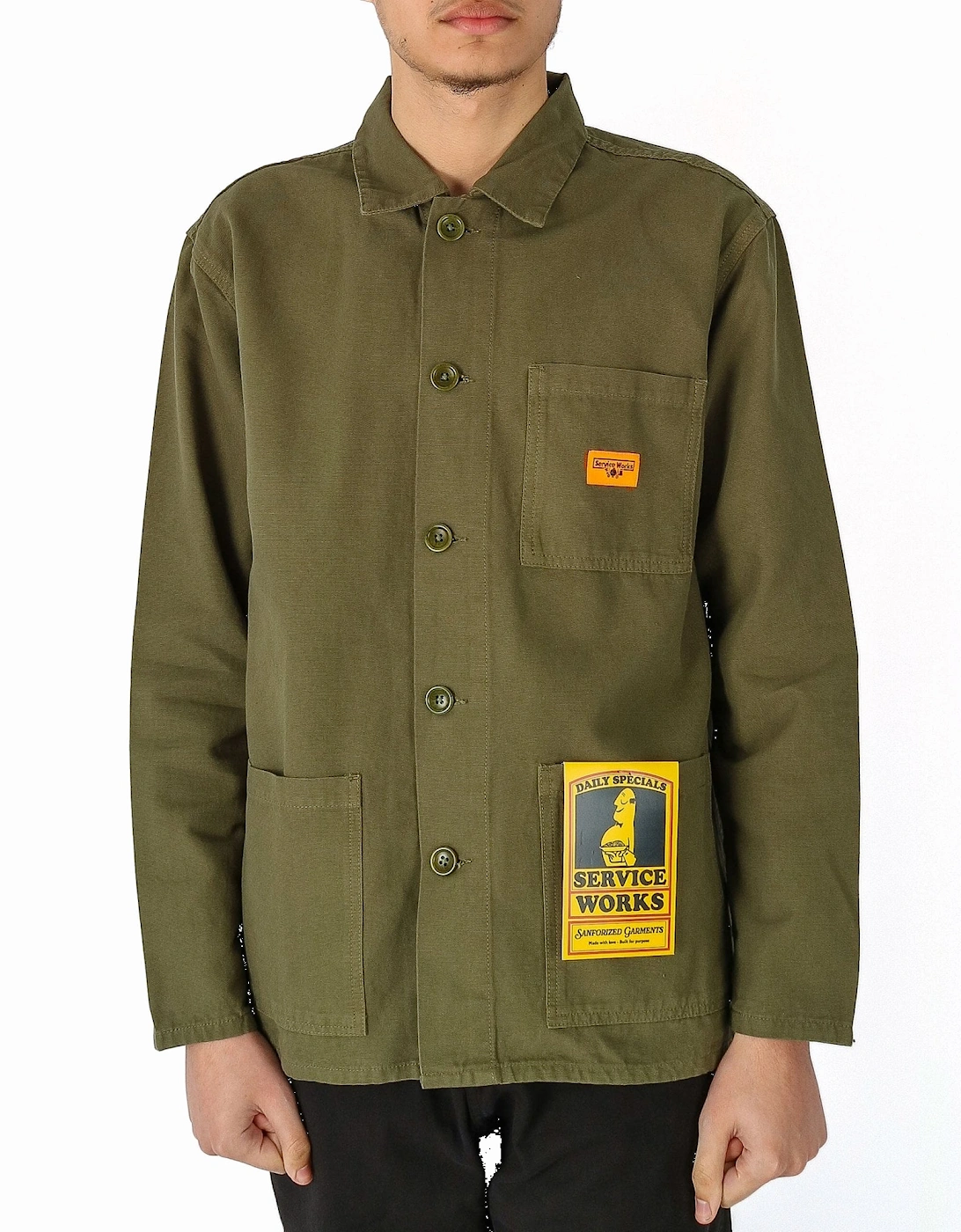 Canvas Coverall Button Through Olive Jacket, 5 of 4