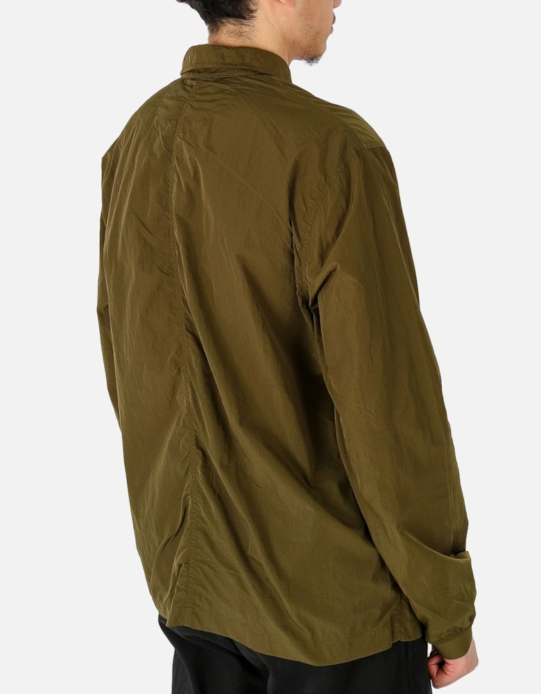 Krinkle Single Pocket Khaki Overshirt