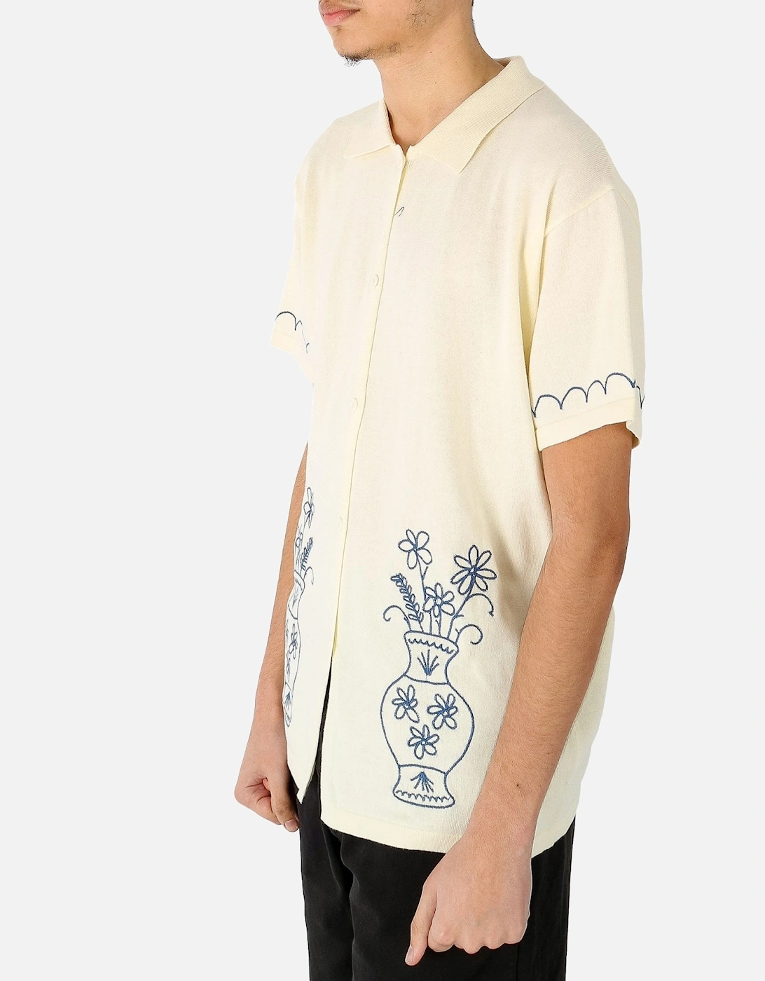 Knitted Vase White Polo Shirt