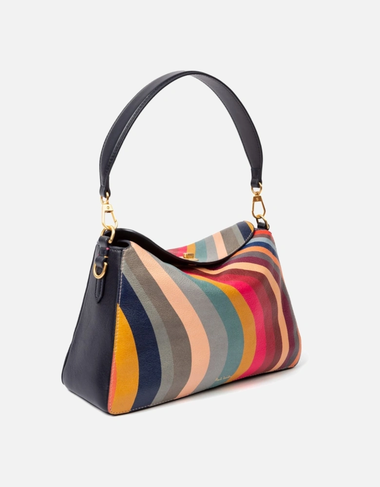 Swirl Stripe Flap Shoulder Bag
