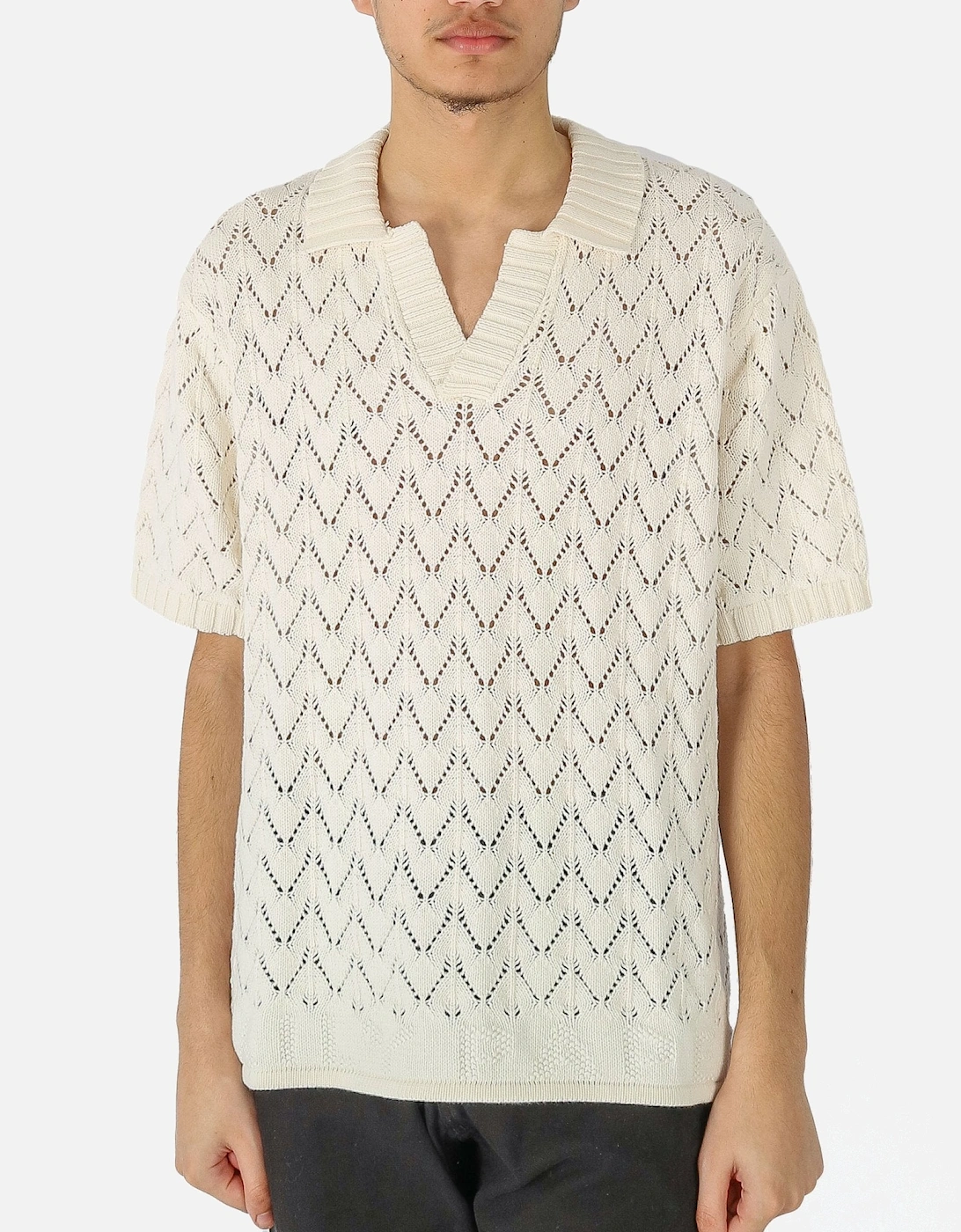 Yinka Relaxed White Polo Knit, 5 of 4
