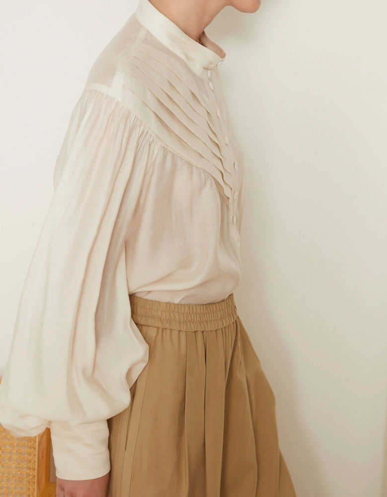 Iona Pleat Cream Shirt