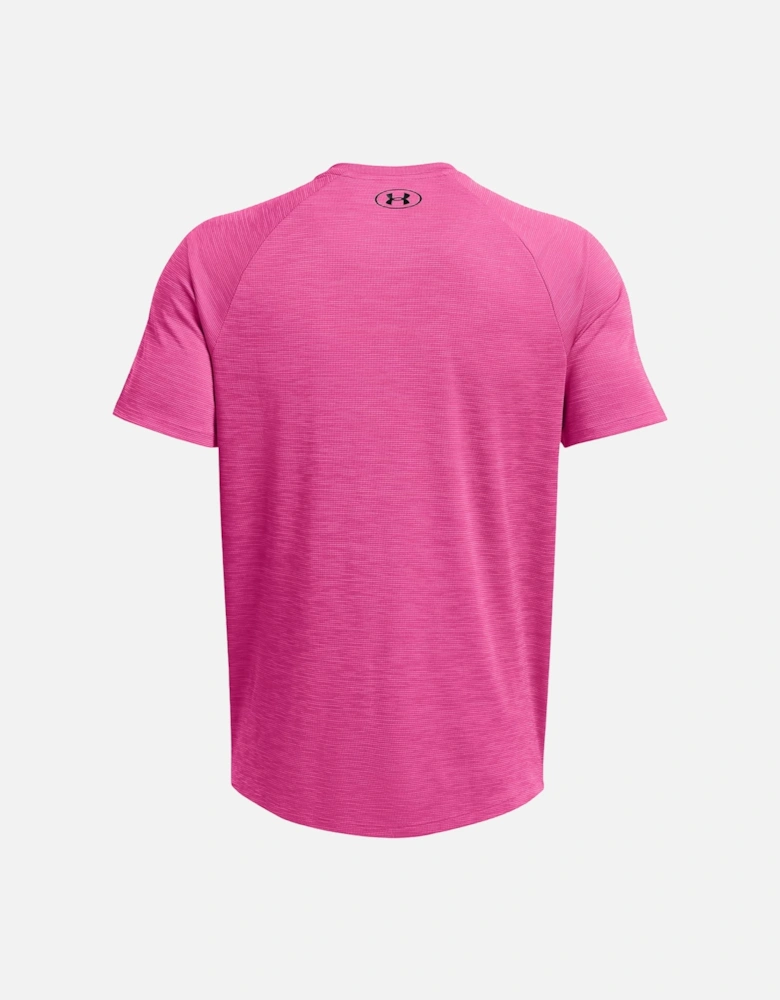 Mens Tech Textured T-Shirt (Pink)