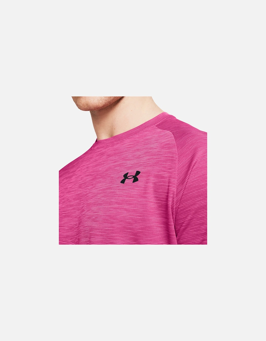 Mens Tech Textured T-Shirt (Pink)