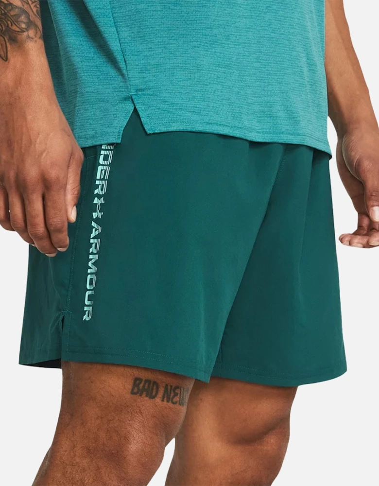 Mens Tech Woven Wordmark Shorts (Teal)