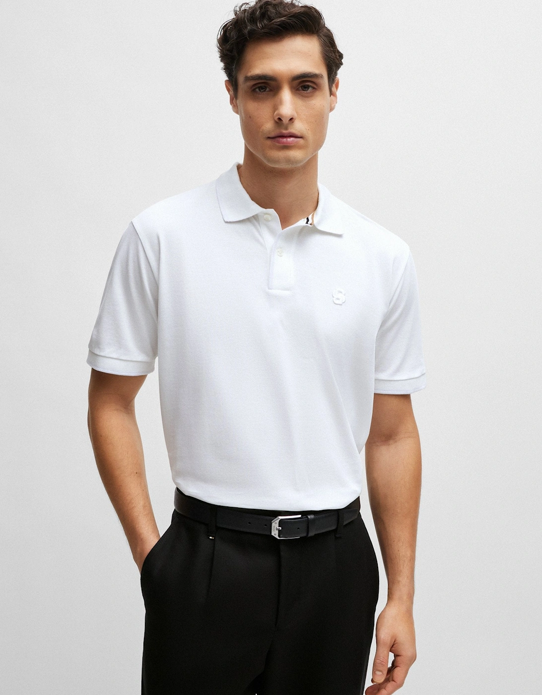 BOSS Black Parlay 210 Polo Shirt 10259941 100 White