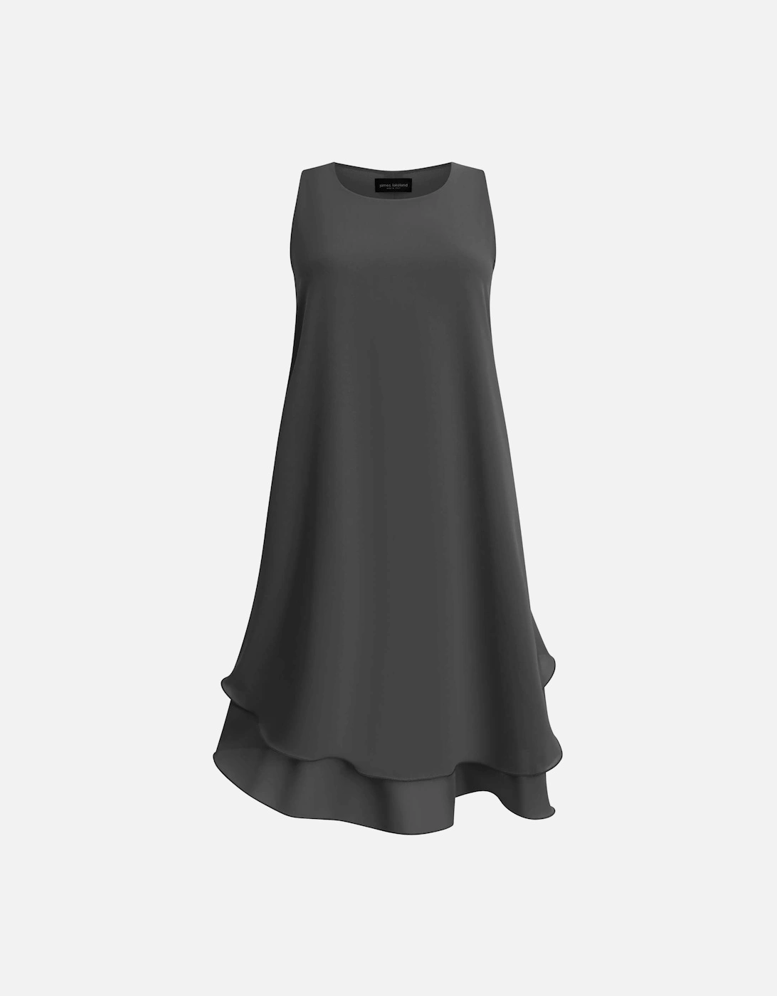 Sleeveless Wave Hem Dress Charcoal