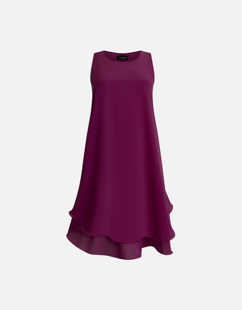 Sleeveless Wave Hem Dress Purple