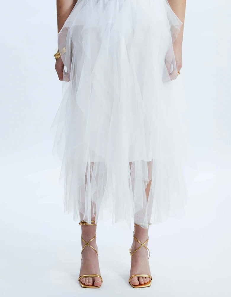 Organza Ruffled Skirt White