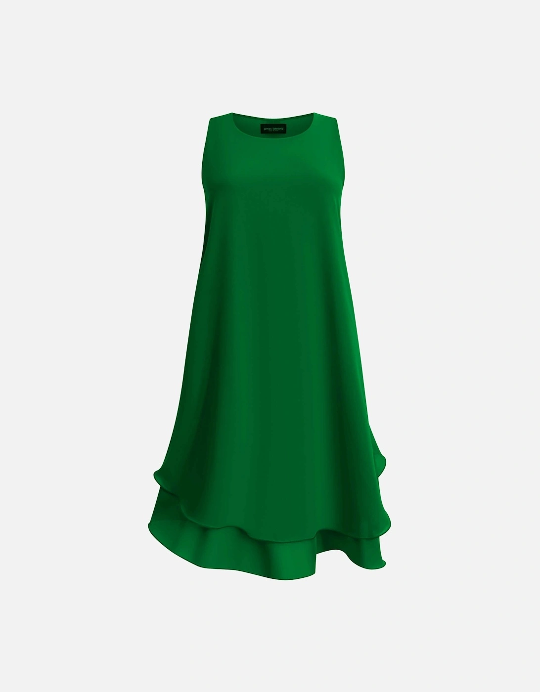 Sleeveless Wave Hem Dress Green