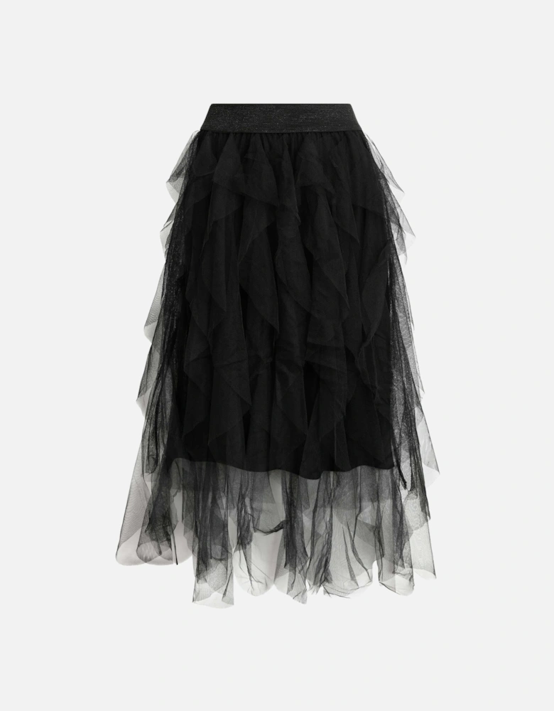 Organza Ruffled Skirt Black