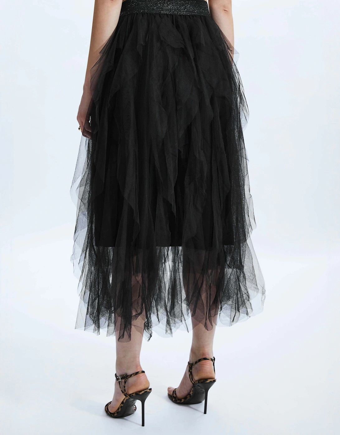 Organza Ruffled Skirt Black