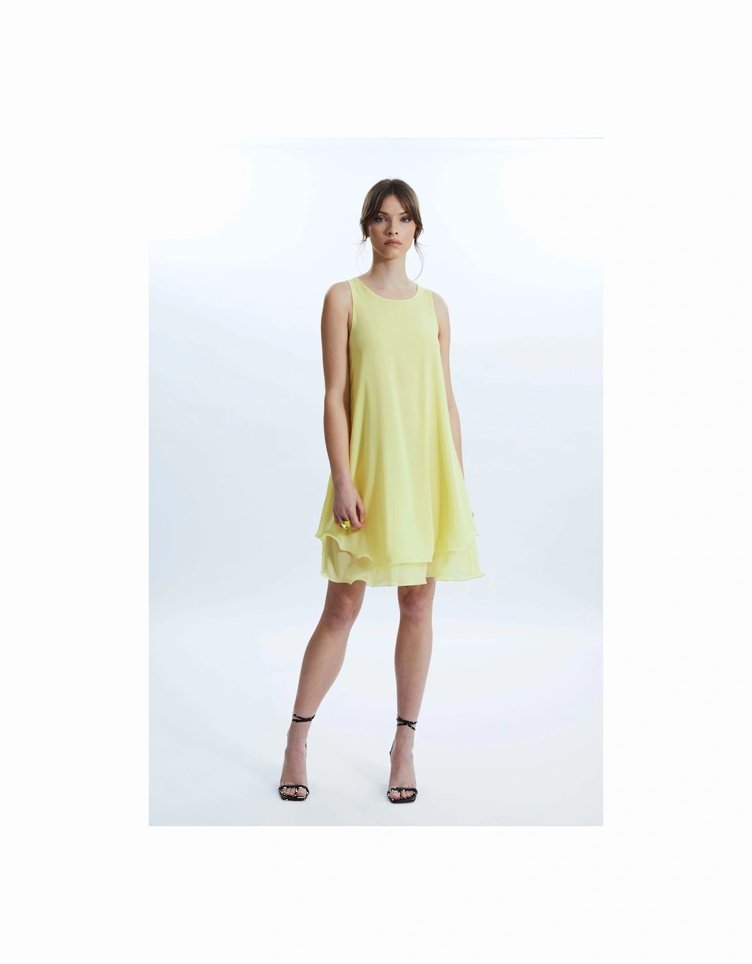 Sleeveless Wave Hem Dress Yellow, 6 of 5