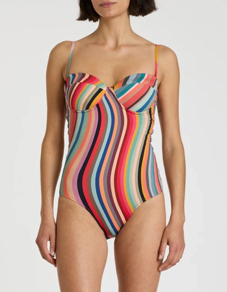 Swirl Stripe Swimming Costume