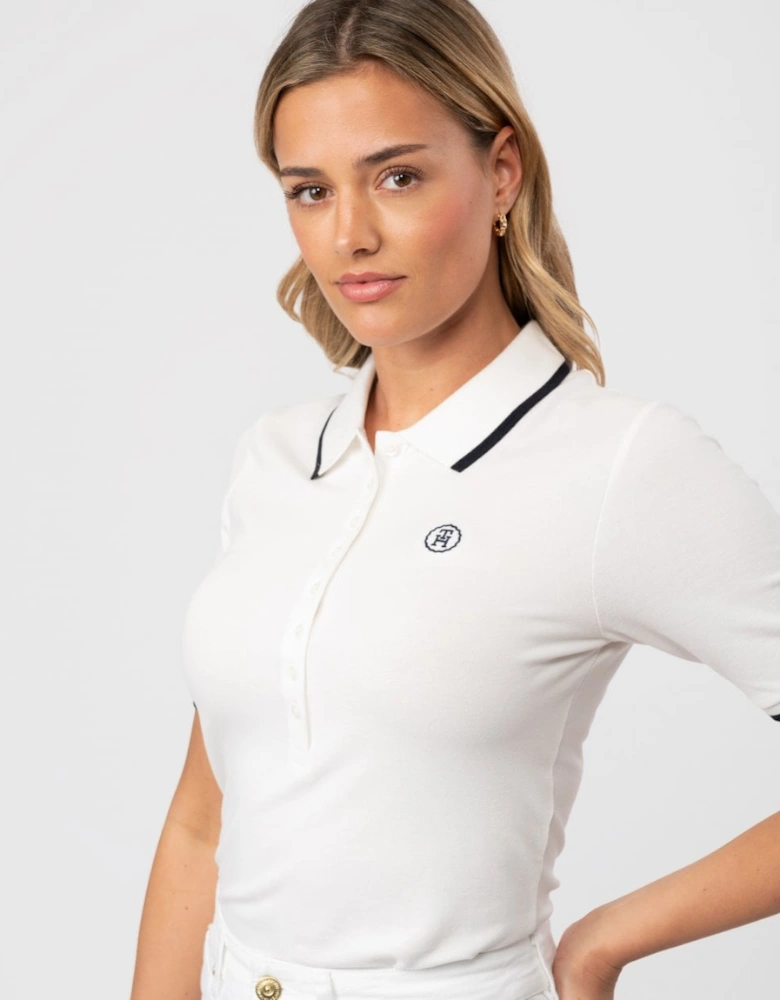 Tipped Lyocell Womens Slim Polo