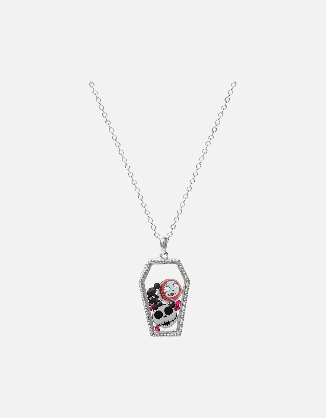 Nightmare Before Christmas Red and black Silver plated Floating Stone Necklace CF01113RRML-Q, 2 of 1