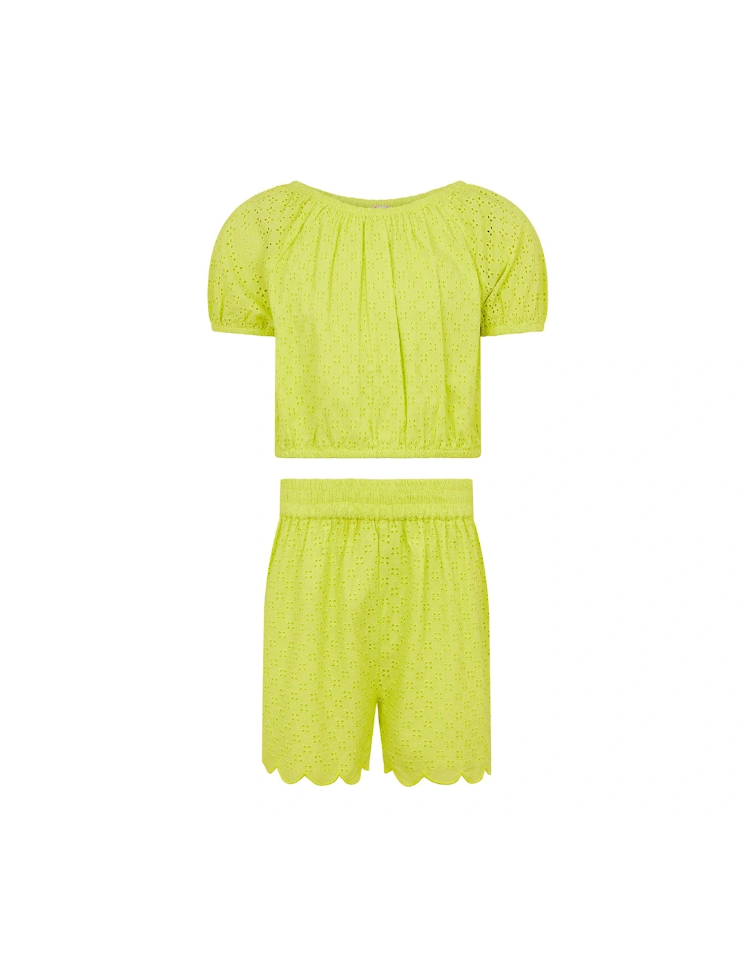 Girls Broderie Set - Lime, 2 of 1