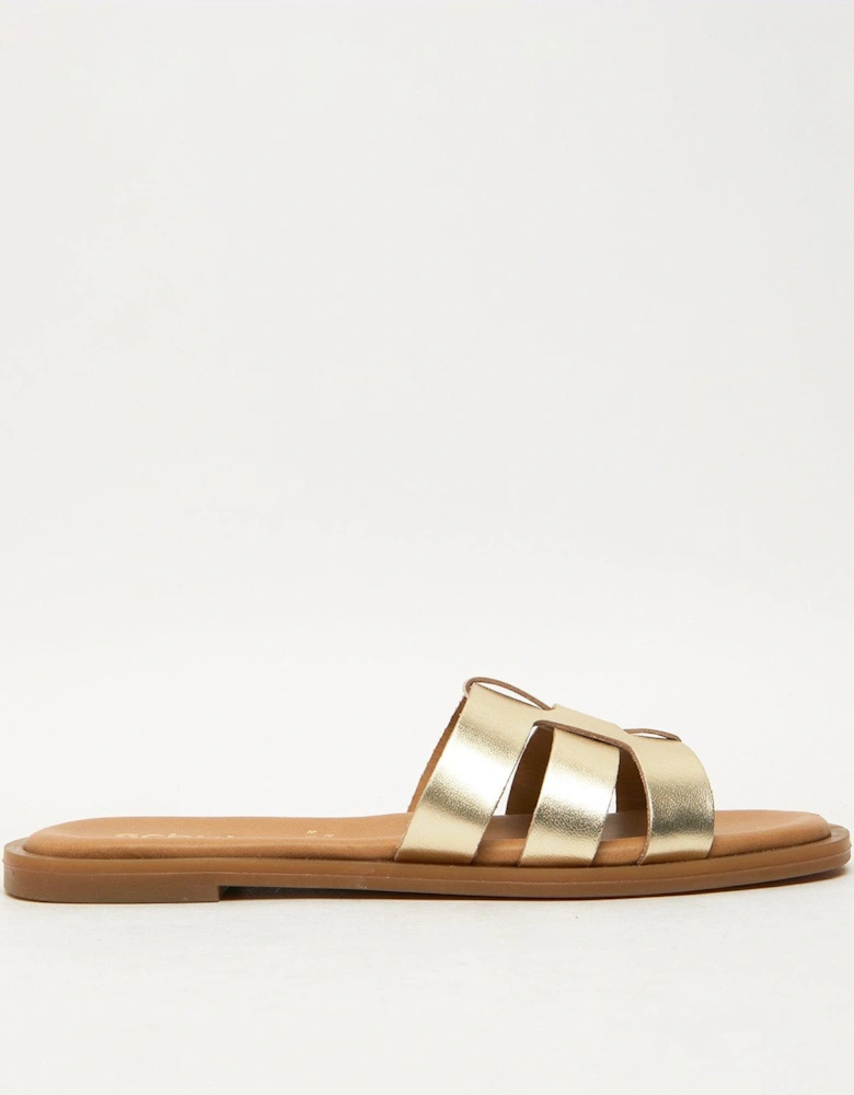 Tierney Leather Mule Sandal - Gold