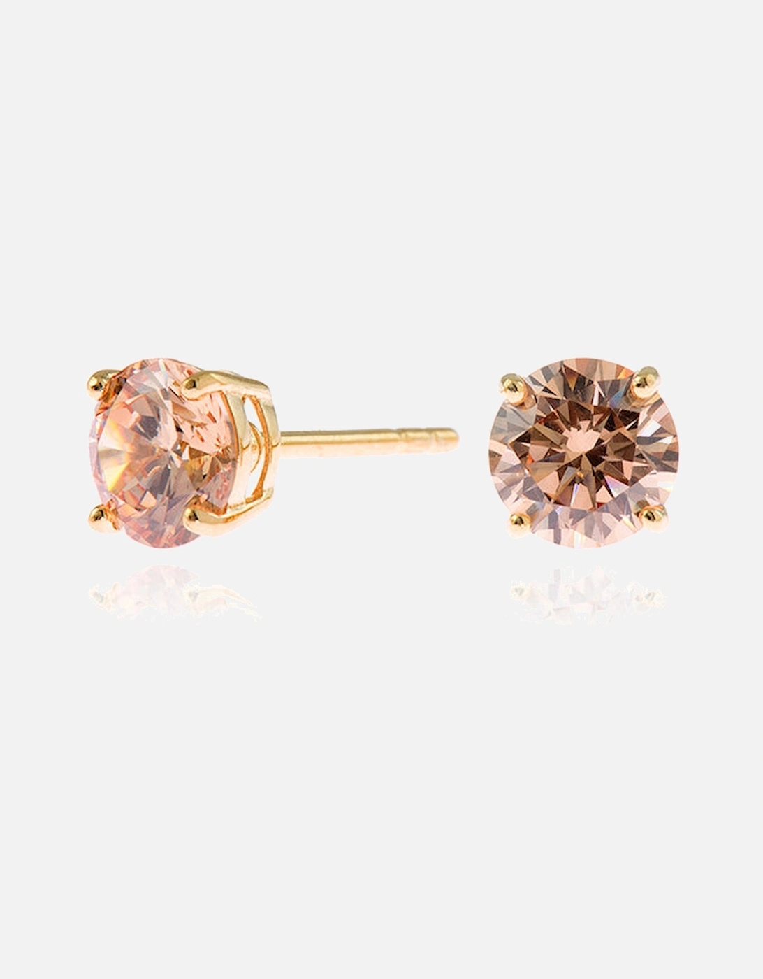 Cachet Lana 6mm Earrings Champagne CZ 18ct Gold Plated