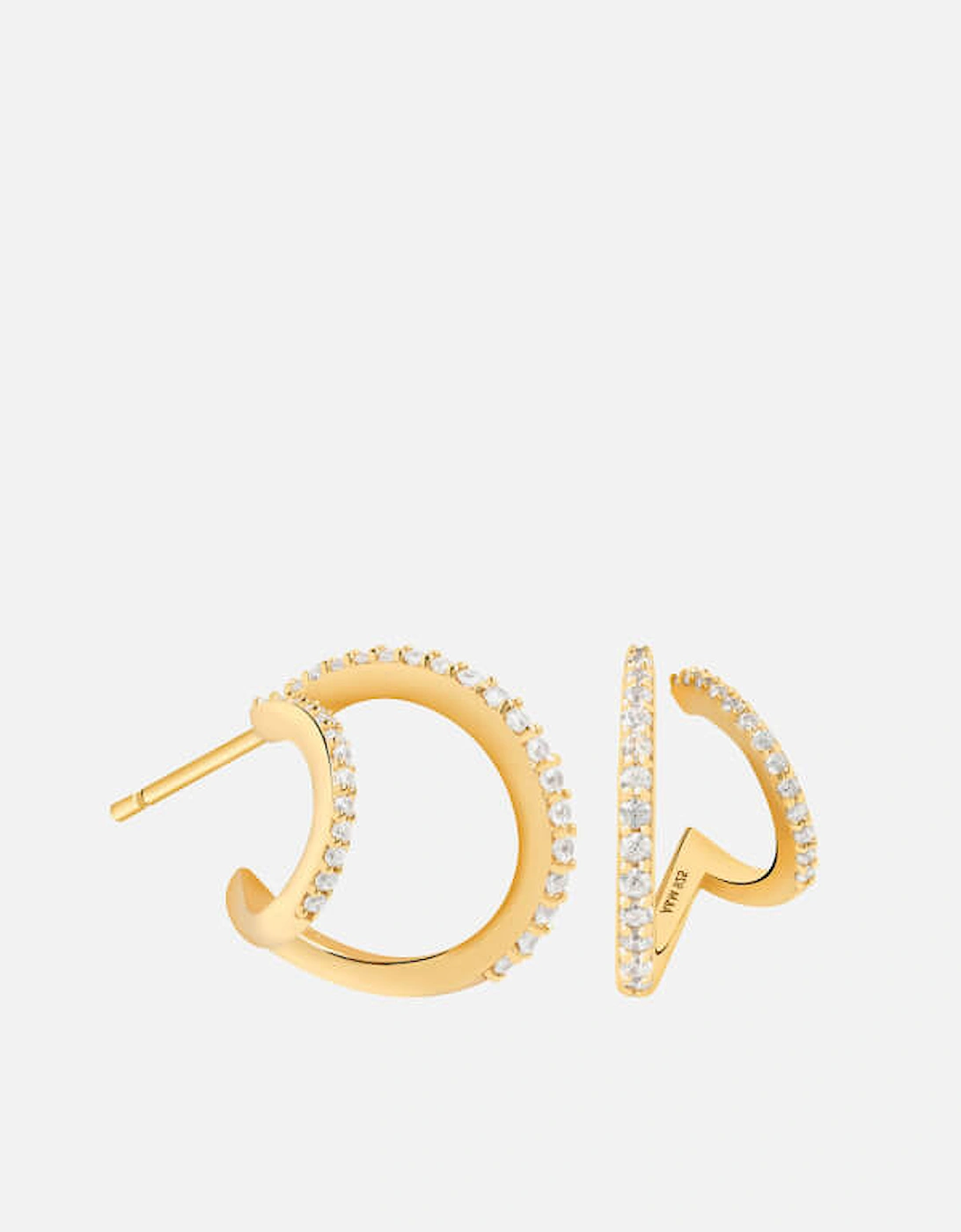 Women's Illusion Crystal Hoops In Gold - Gold, 2 of 1