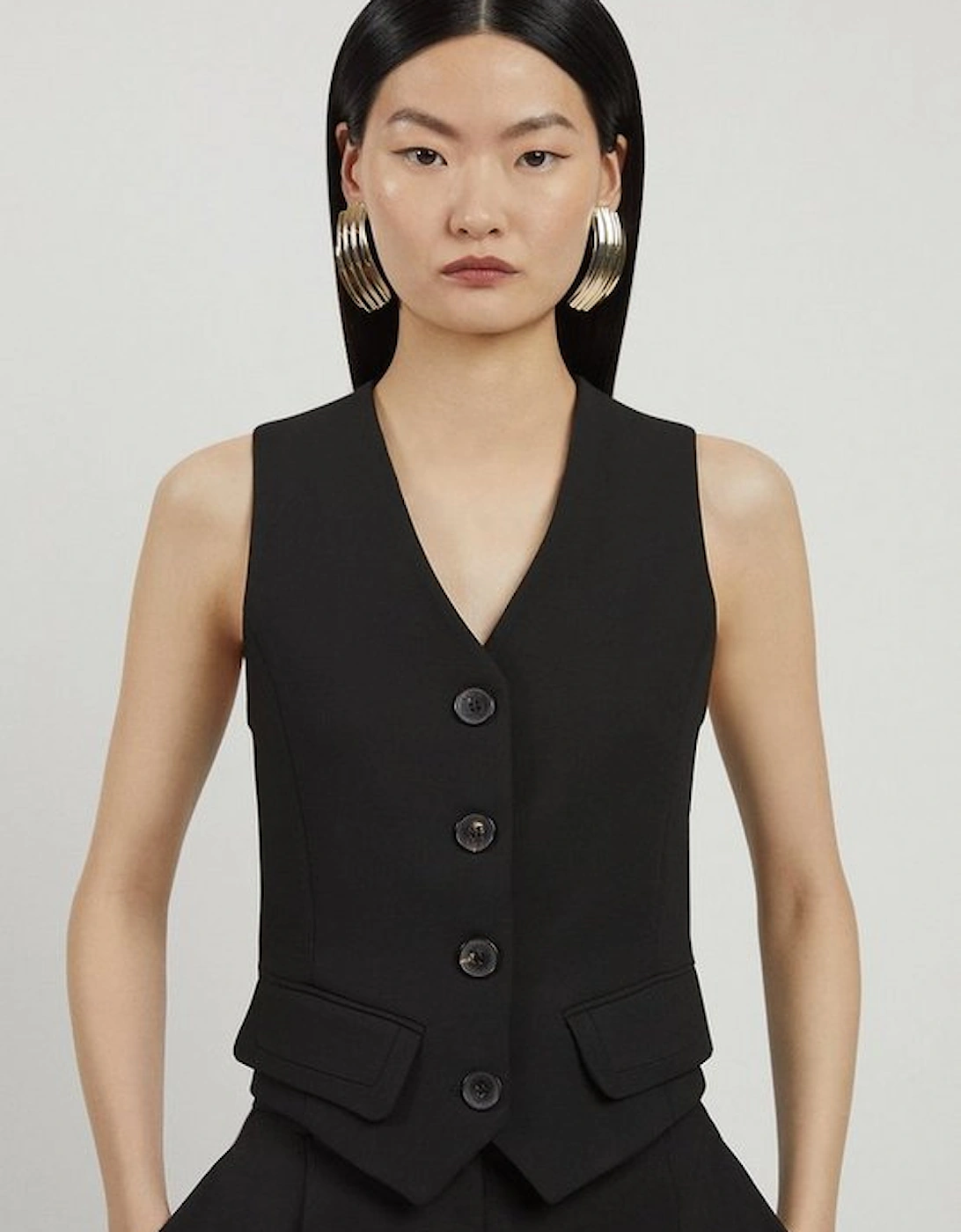 Compact Stretch Tailored Buttoned Waistcoat, 5 of 4