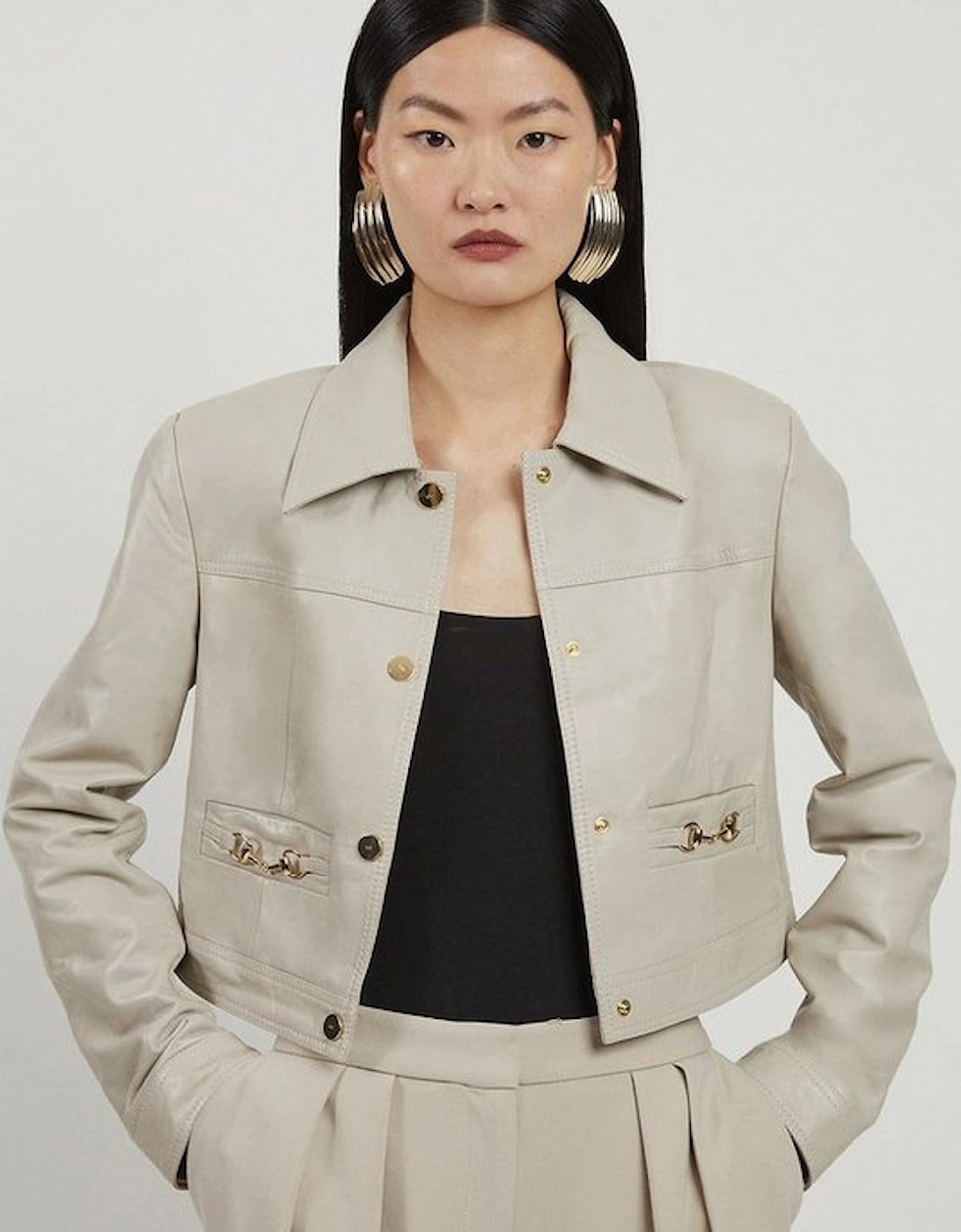 Leather Snaffle Trim Jacket, 4 of 3