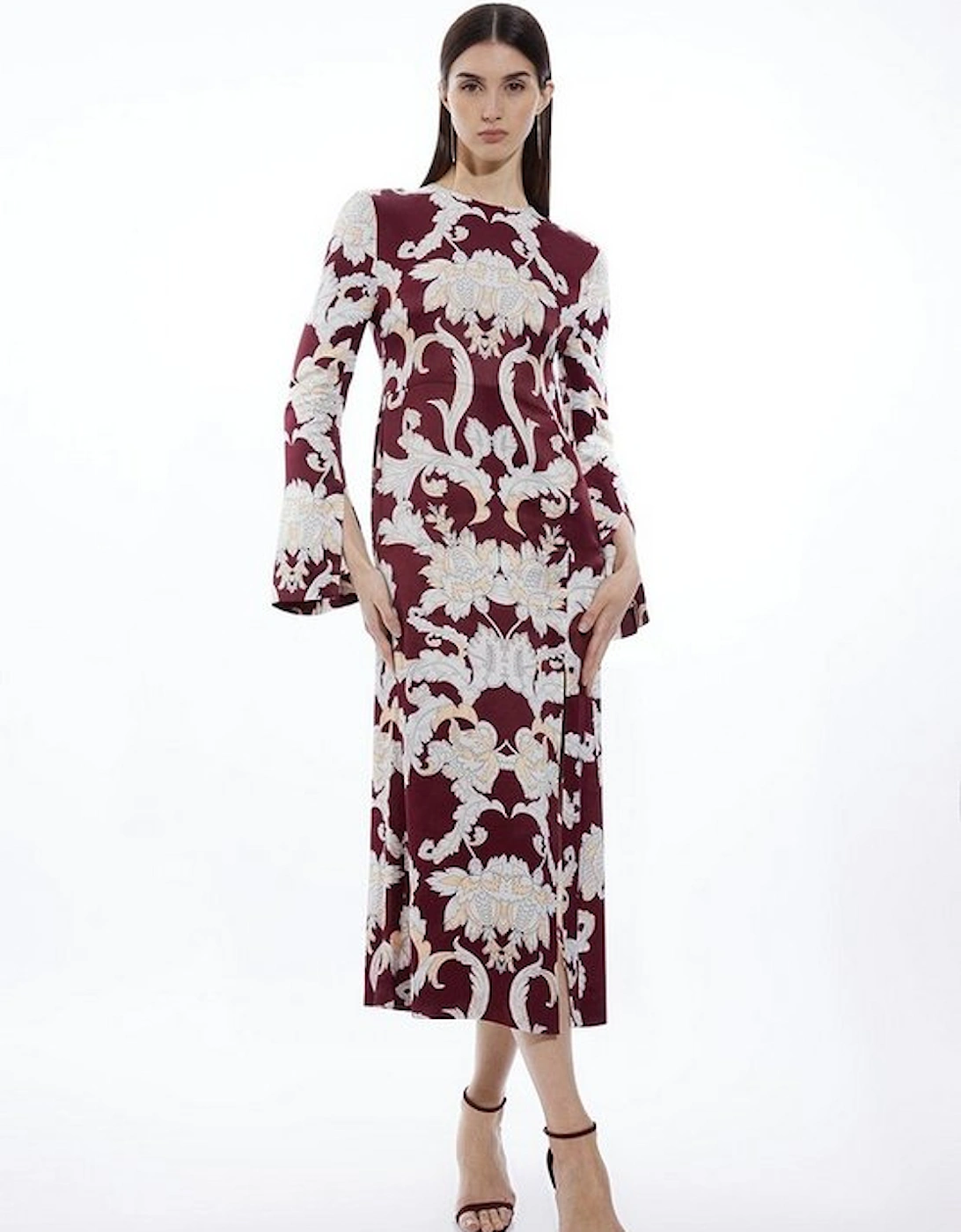 Mirrored Baroque Viscose Woven Midi Dress, 5 of 4