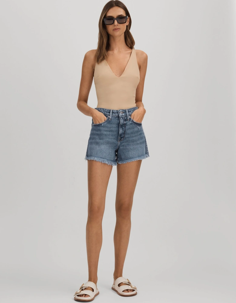 Raw Hem Denim Shorts