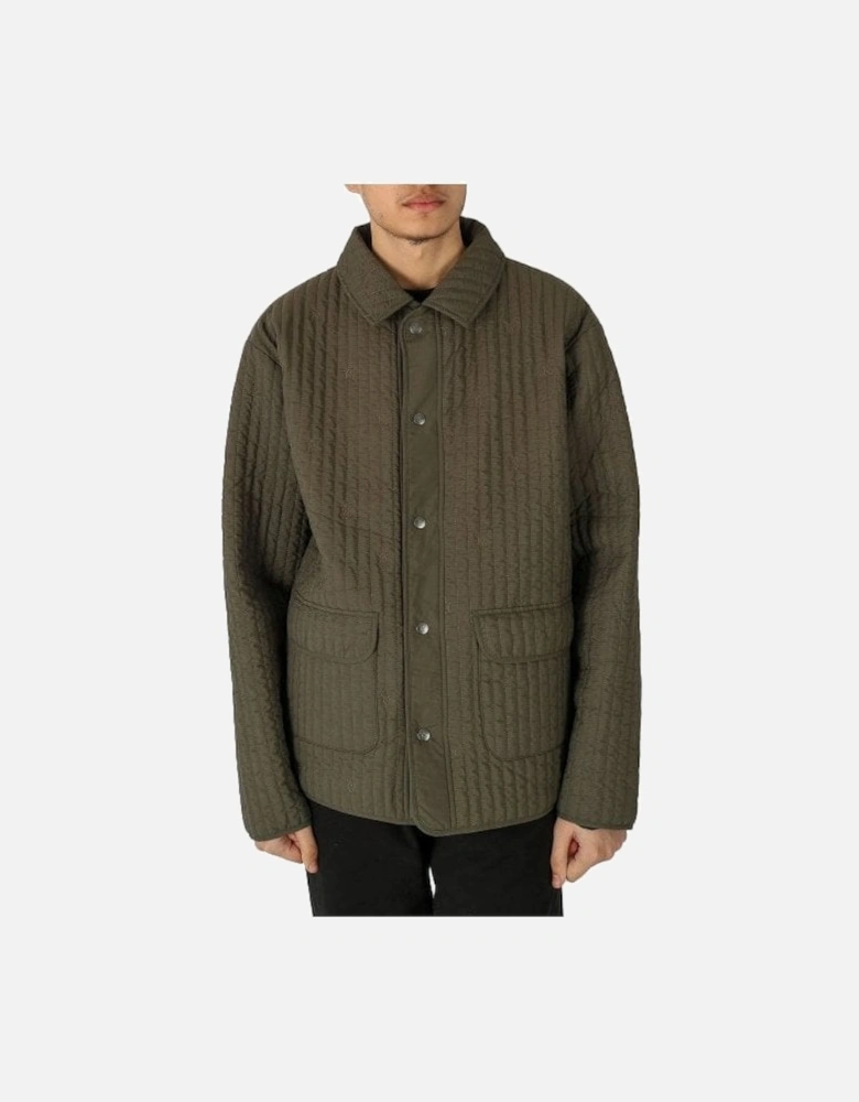 Zyer Quilt Button Through Grey Jacket