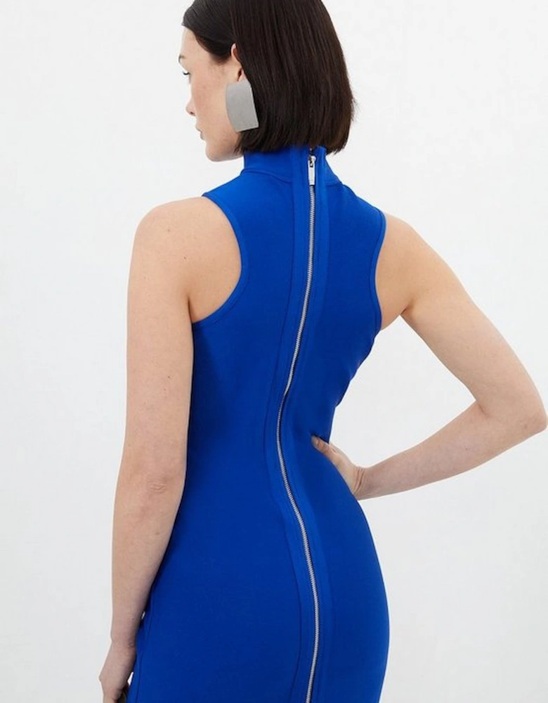 Figure Form Bandage Racer Style Knit Midaxi Dress
