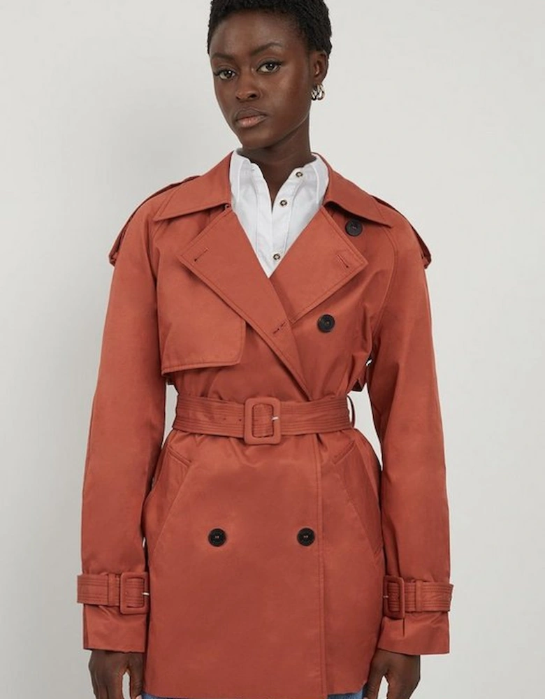 Belted Short Trench Coat