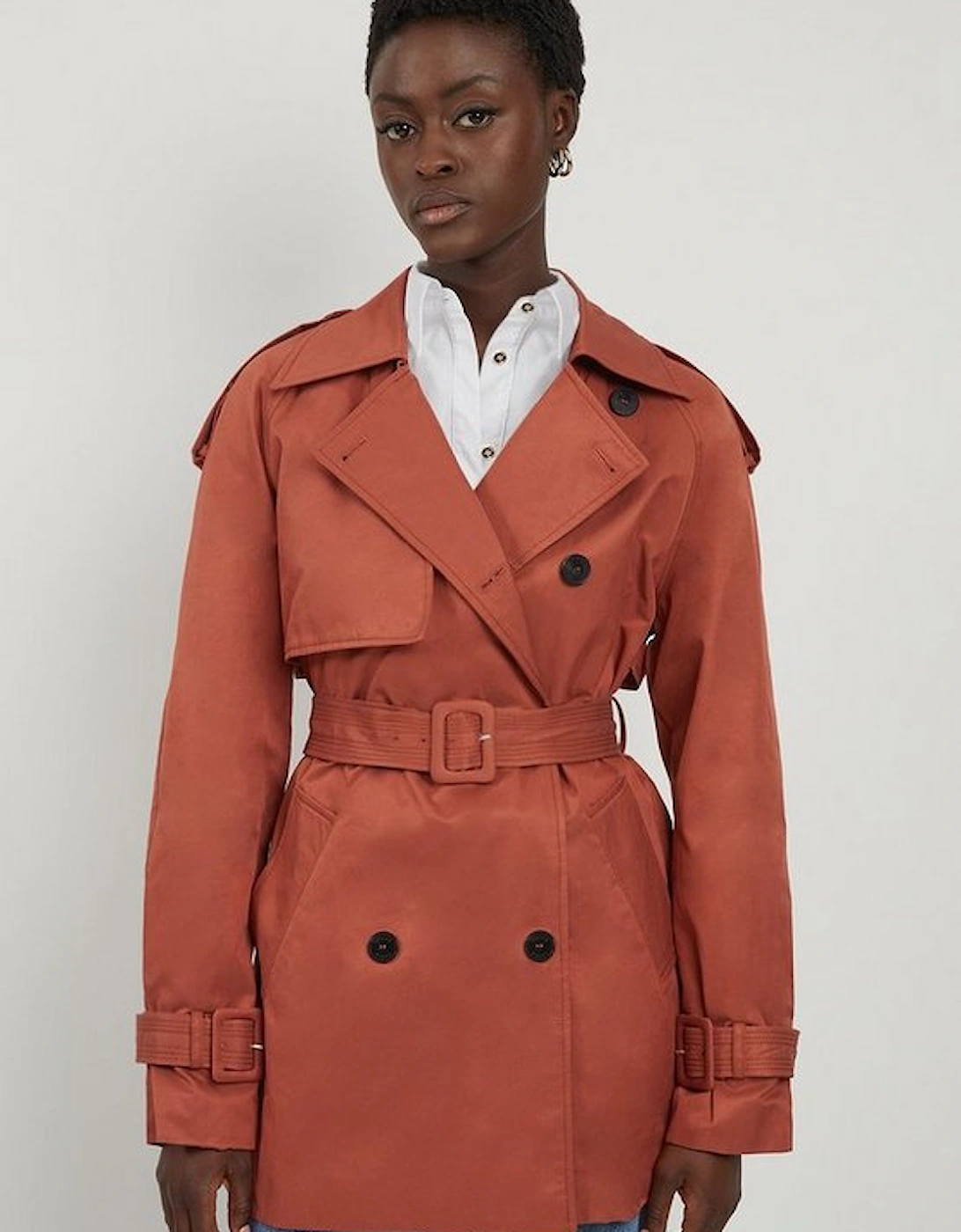 Belted Short Trench Coat, 4 of 3