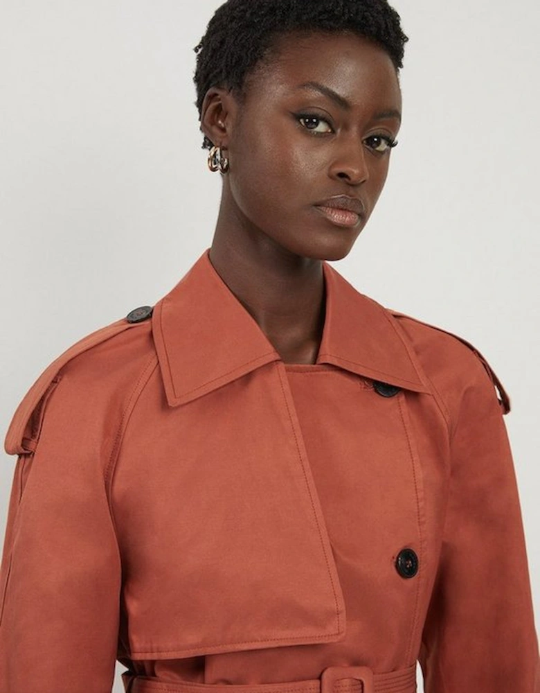 Belted Short Trench Coat