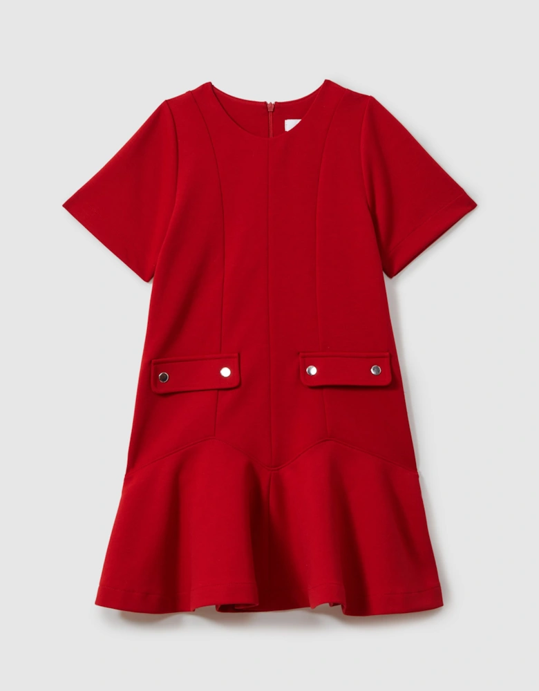 Fit-and-Flare Pocket Detail Dress