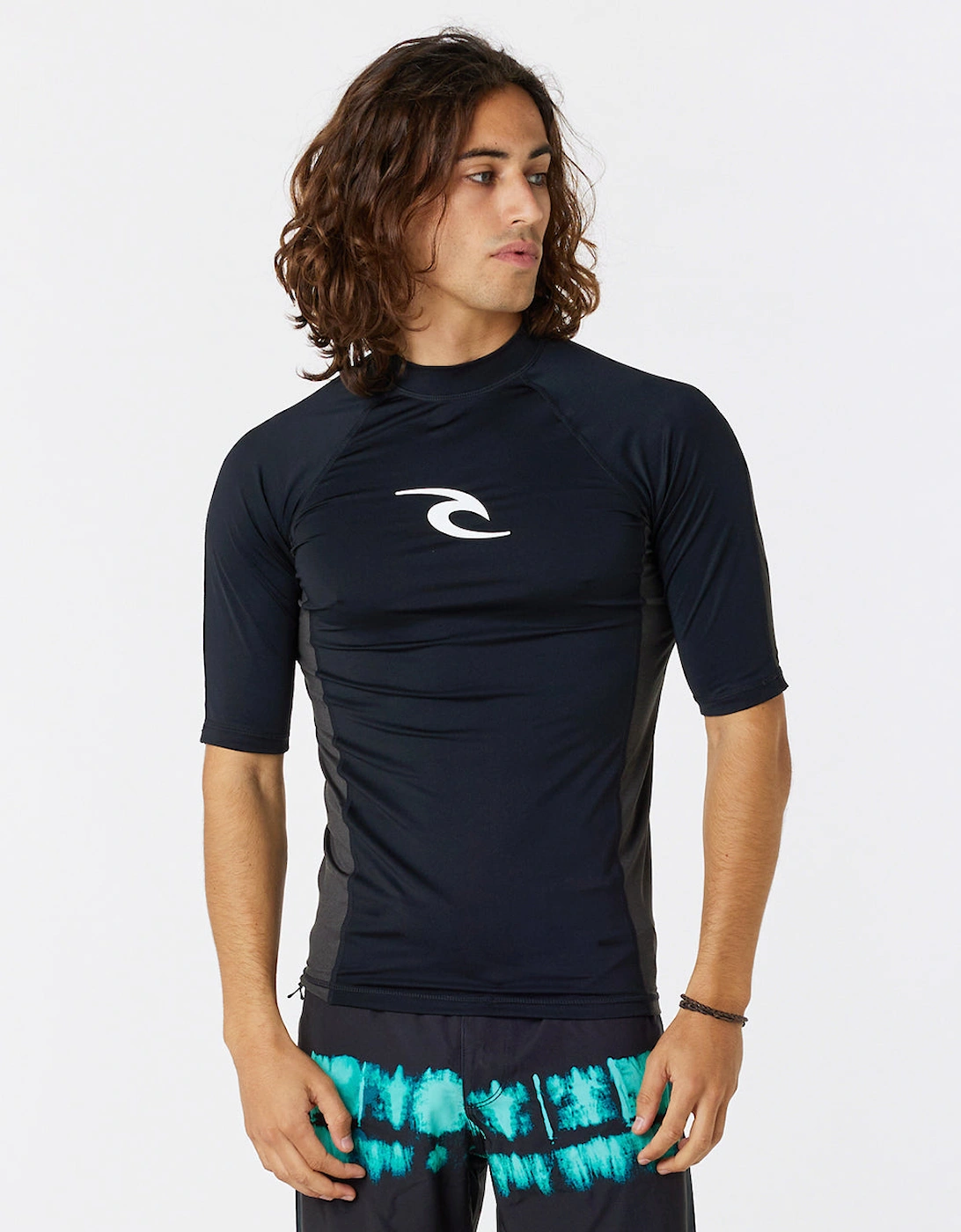 Rip Curl Mens Waves UPF 50 Perf Short Sleeve Rash Vest, 2 of 1