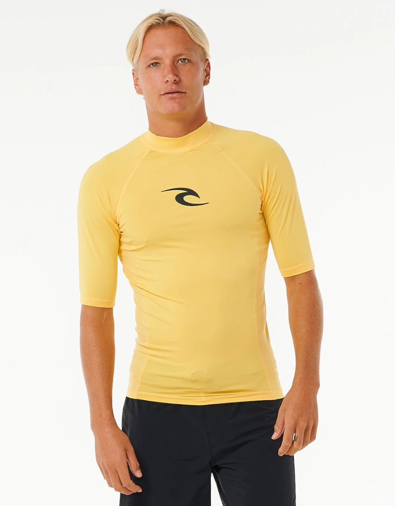 Rip Curl Mens Waves UPF 50 Perf Short Sleeve Rash Vest