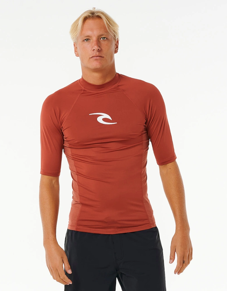 Rip Curl Mens Waves UPF 50 Perf Short Sleeve Rash Vest