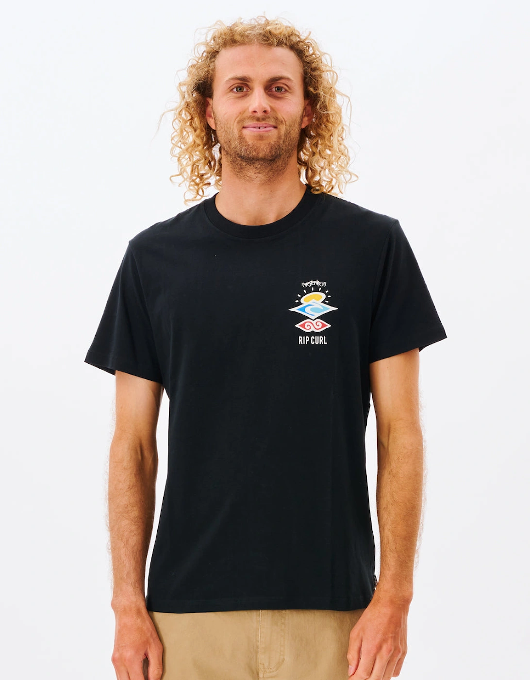 Ripcurl Ripcurl Men's Rip Curl Mens Search Icon Short Sleeve Crew Neck T-Shirt - Black