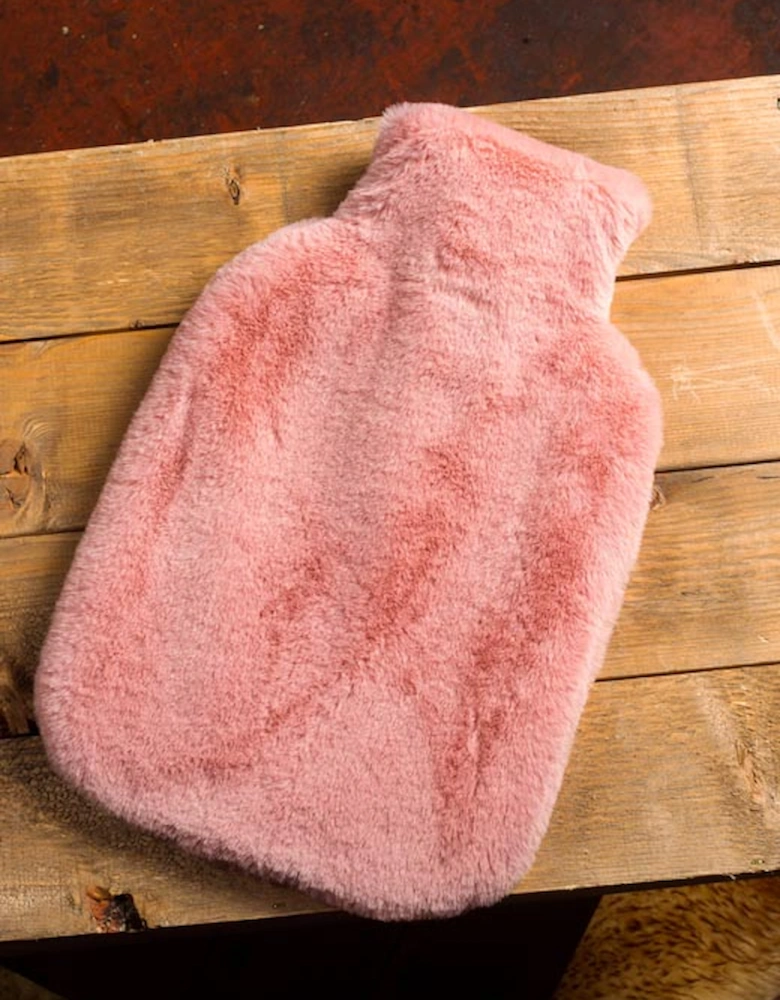 Hot Water Bottle + Faux Fur Cover Blush
