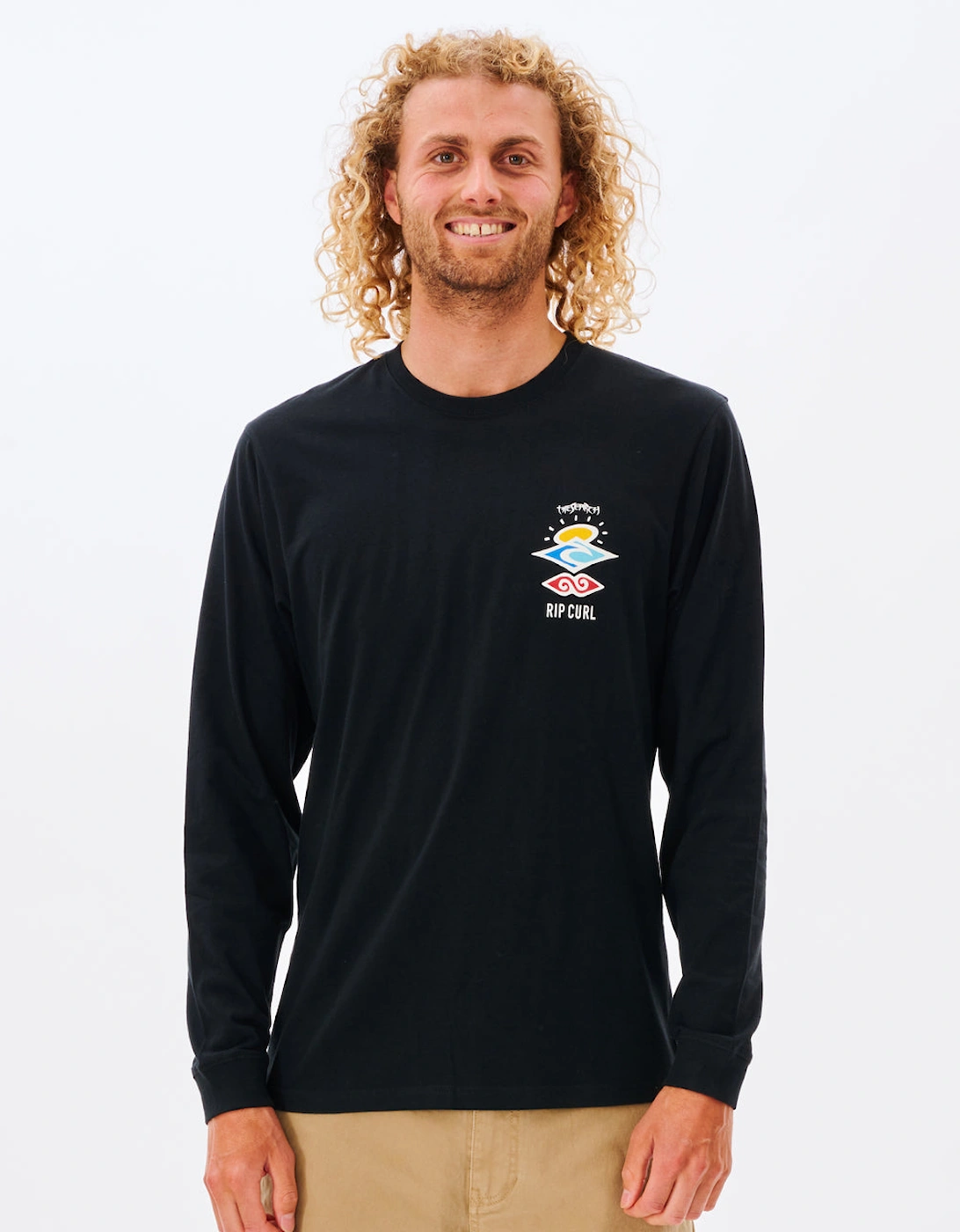Ripcurl Ripcurl Men's Rip Curl Mens Search Icon Long Sleeve Crew Neck T-Shirt - Black