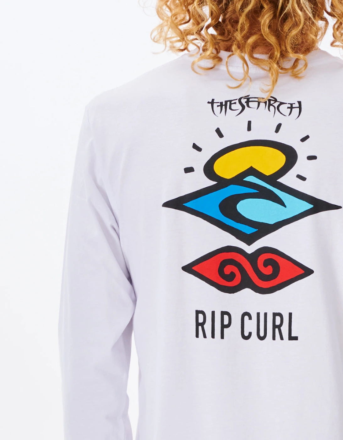 Rip Curl Mens Search Icon Long Sleeve Crew Neck T-Shirt