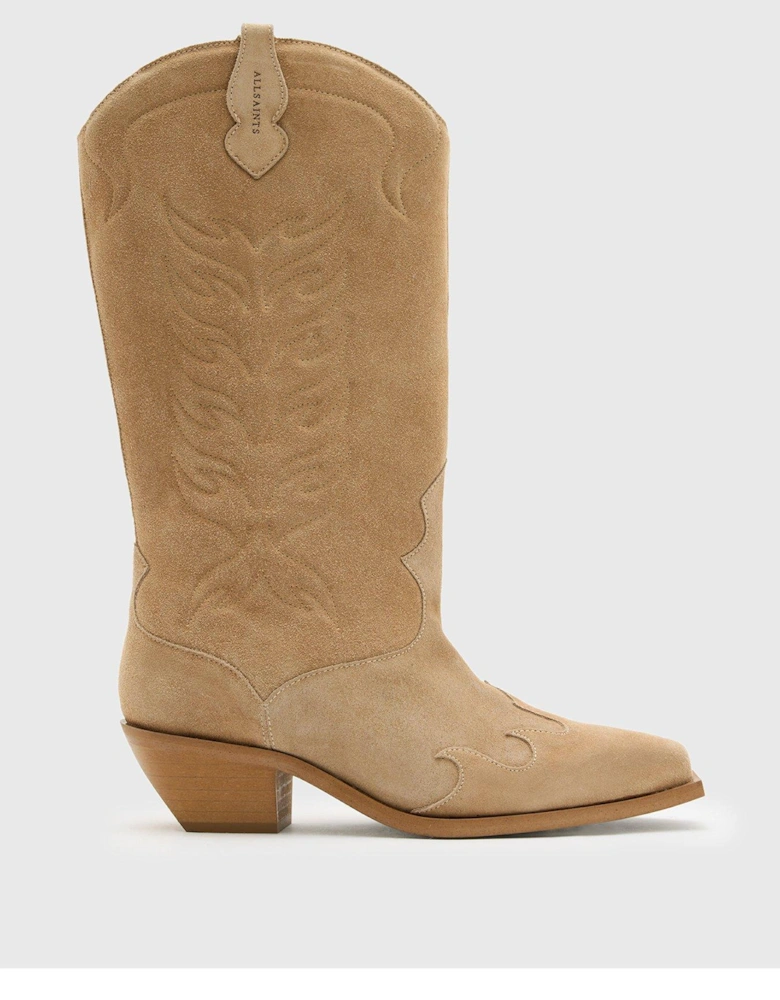 Dolly Suede Boots - Beige 