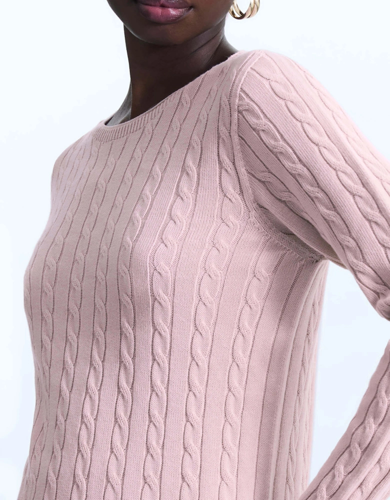 Cable Knit Jumper Pale Pink