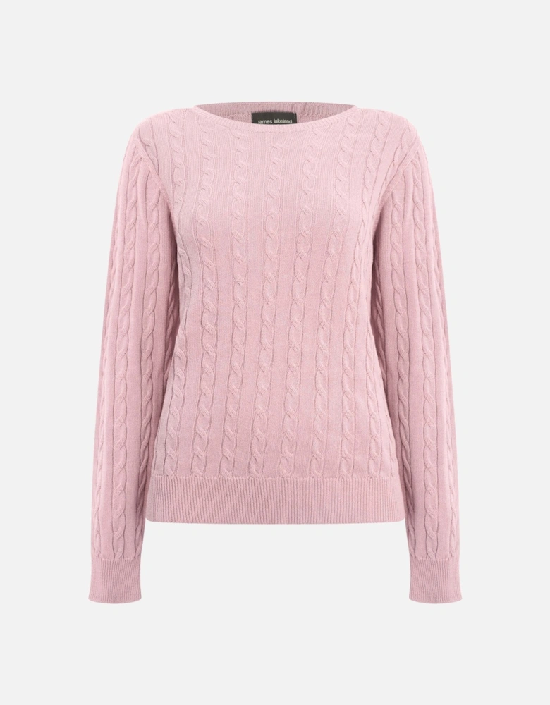 Cable Knit Jumper Pale Pink