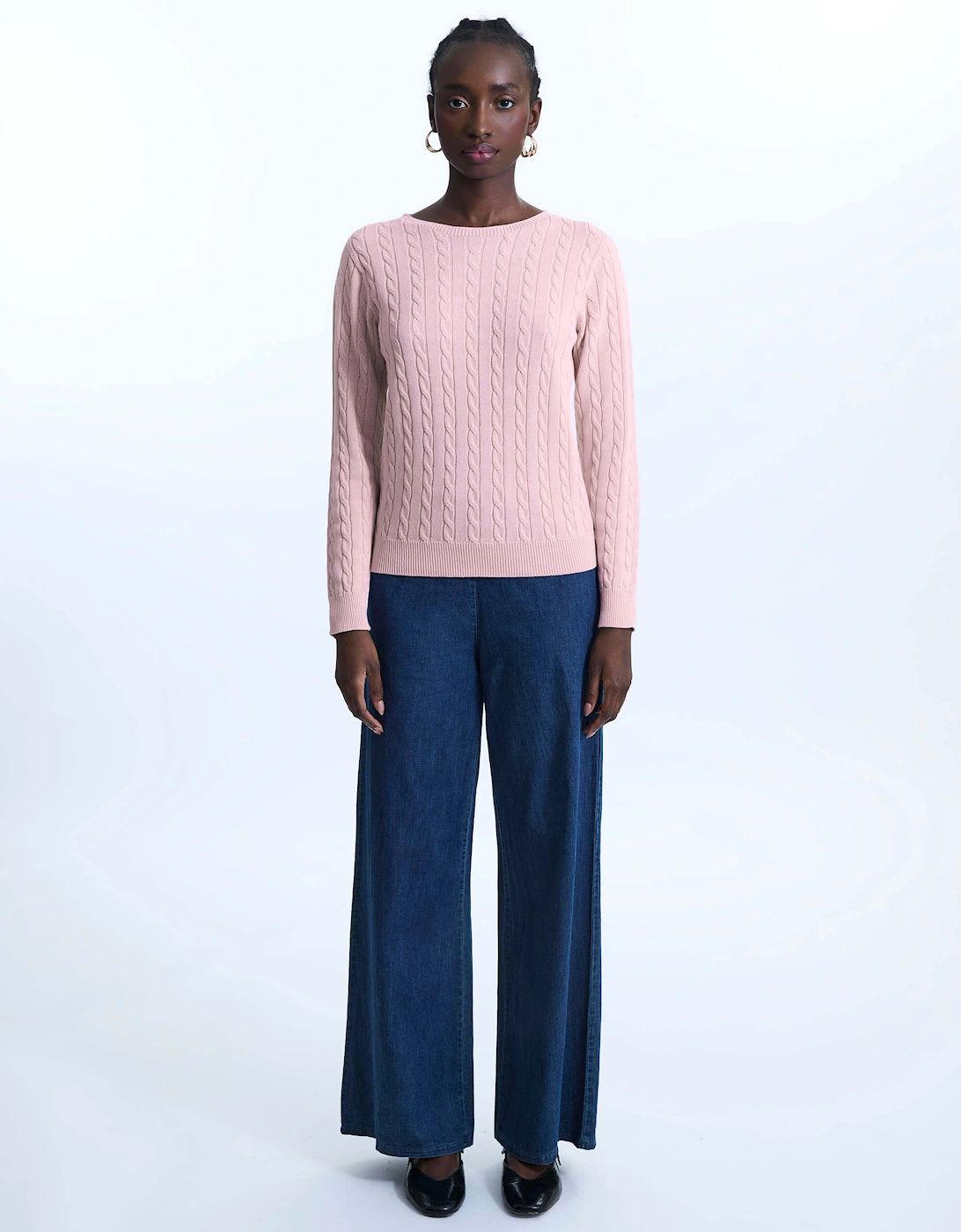 Cable Knit Jumper Pale Pink, 6 of 5