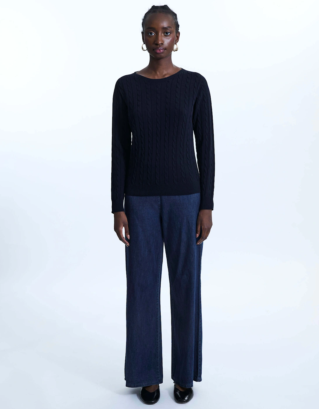 Cable Knit Jumper Navy, 2 of 1