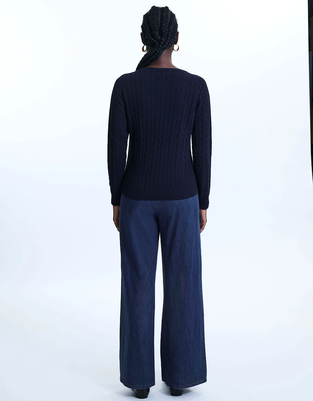 Cable Knit Jumper Navy