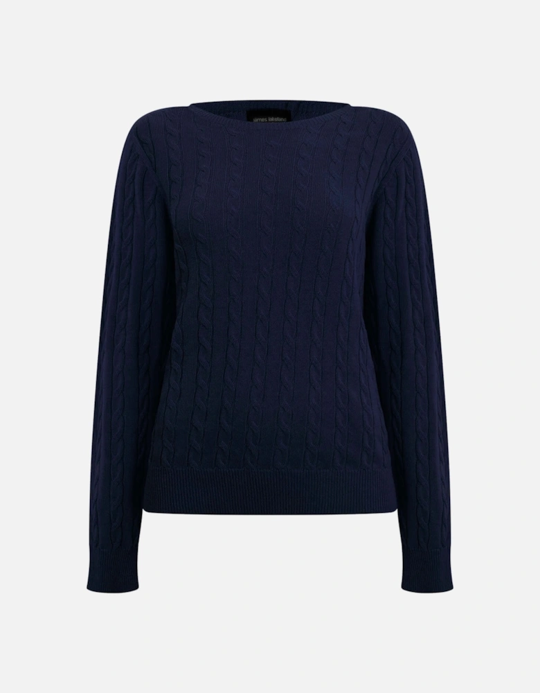 Cable Knit Jumper Navy
