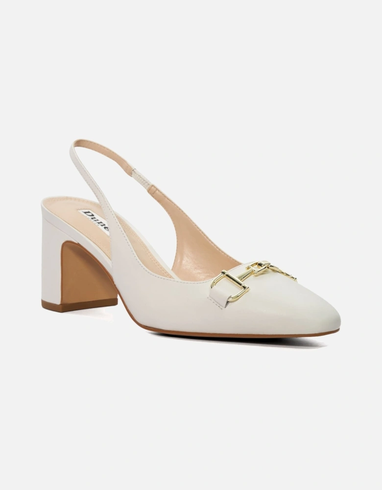 Ladies Detailed - Snaffle-Trim Heeled Slingback Courts